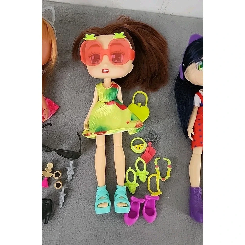Lot‎ of 4 Boxy Girls Dolls Mixed Outfits Shoes Accessories Dog Glasses
